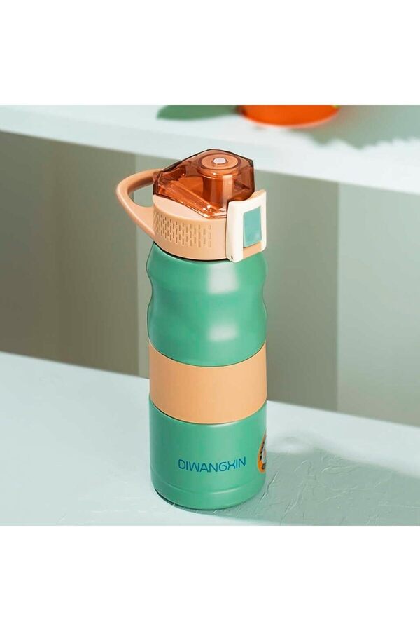 1393-4 Paslanmaz Çeli̇k Sızdırmaz Çi̇ft Katmanlı Yalıtımlı Çay Kahve Termosu Yeşi̇l 350 Ml 1014773