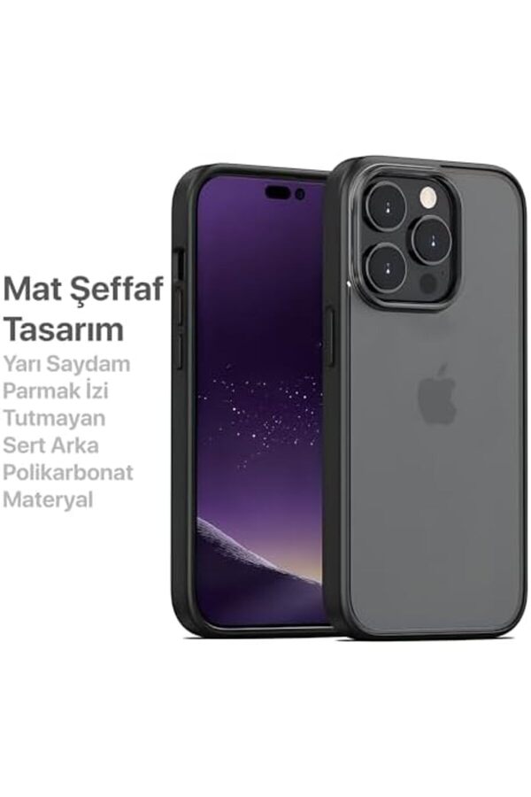 İphone 15 Pro İle Uyumlu Vi̇ew Seri̇si̇ Arkası Sert Poli̇karbonat Mat Şeffaf Parmak İzi̇ Bırakmayan Kılıf