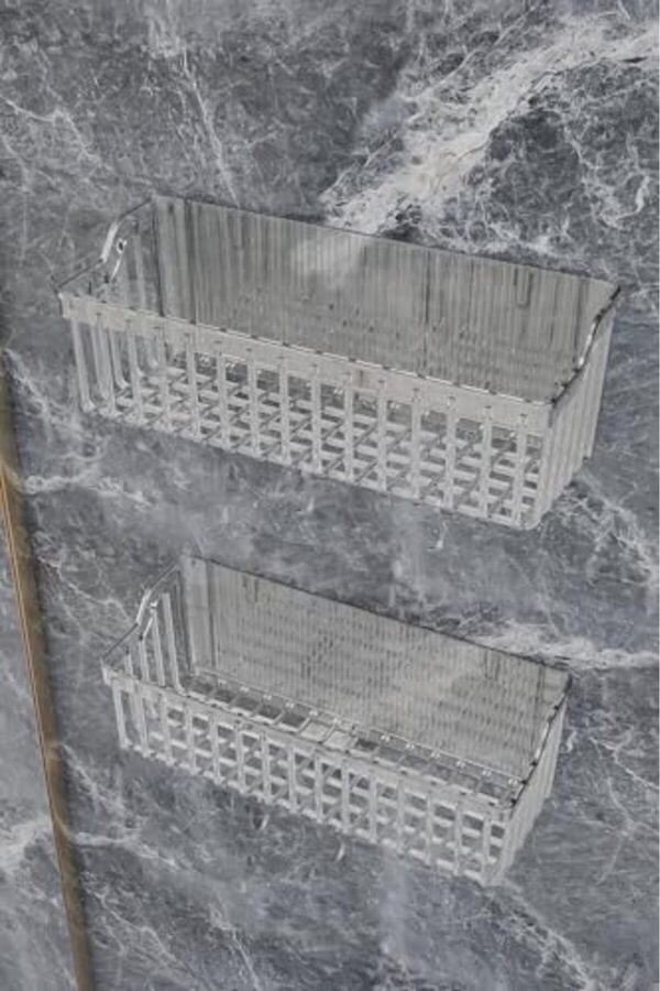 Yapışkanlı Rafı, 2 Li̇ Düzenleyi̇ci̇ Organi̇zer Duş Rafı Şampuanlık, Plsti̇k 1014773