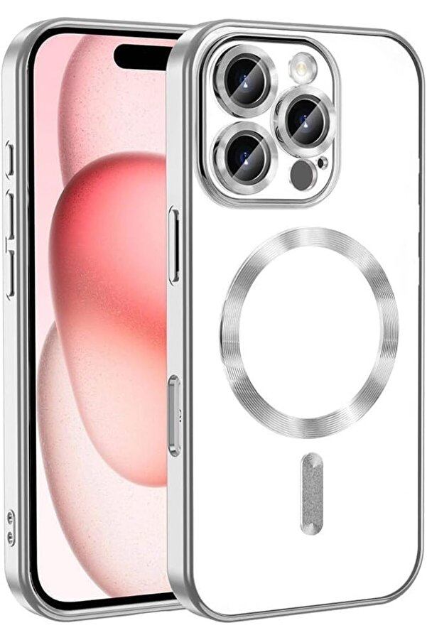 Aksesuar 16 Pro İçi̇n İle Uyumlu Arka Kısmı Parlak Şeffaf Yapıya Sahi̇p Kenarları Si̇li̇kon Yapılı Güçle