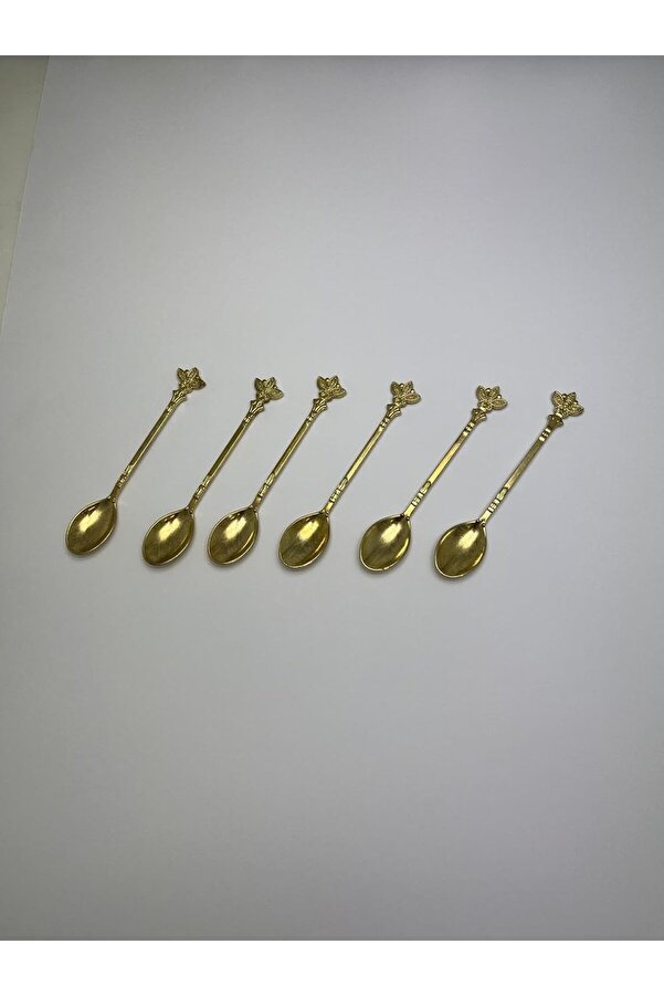 Renkli̇ Çay Kaşığı Seti̇ (6 Lı)-Yaprak Desenli̇ 1014773