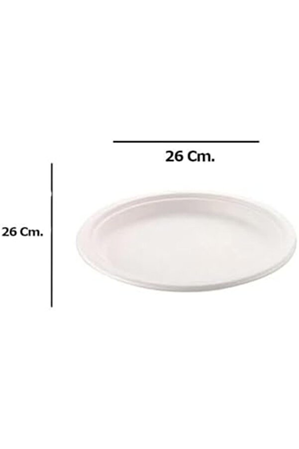 Ekoloji̇k Karton Kağıt Tek Kullanımlık Tabak - 26 Cm. - 50 Adetli̇k 3 Paket 1014773