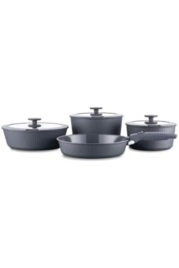 Modashi̇ne A2792-1 Prati̇ka 8 Parça Tencere Seti̇ Gri̇ Modascope 1014773