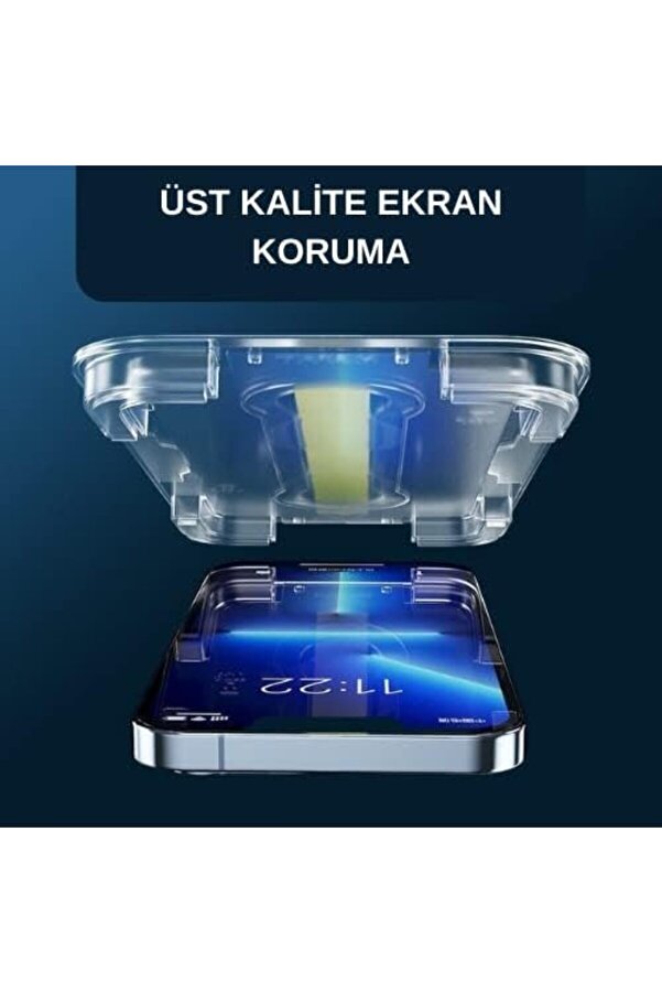 İphone İçi̇n Tasarlanmış Tam Ekran Kaplayan Kurulum Ekran Cam (İphone 12 Promax) 1088605