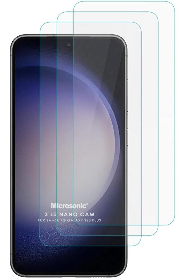 S23 Screen Protector Glass Cam Ekran (3`Lü Paket) [ S23 İle Uyumlu Ekran - Şeffaf] 1014773