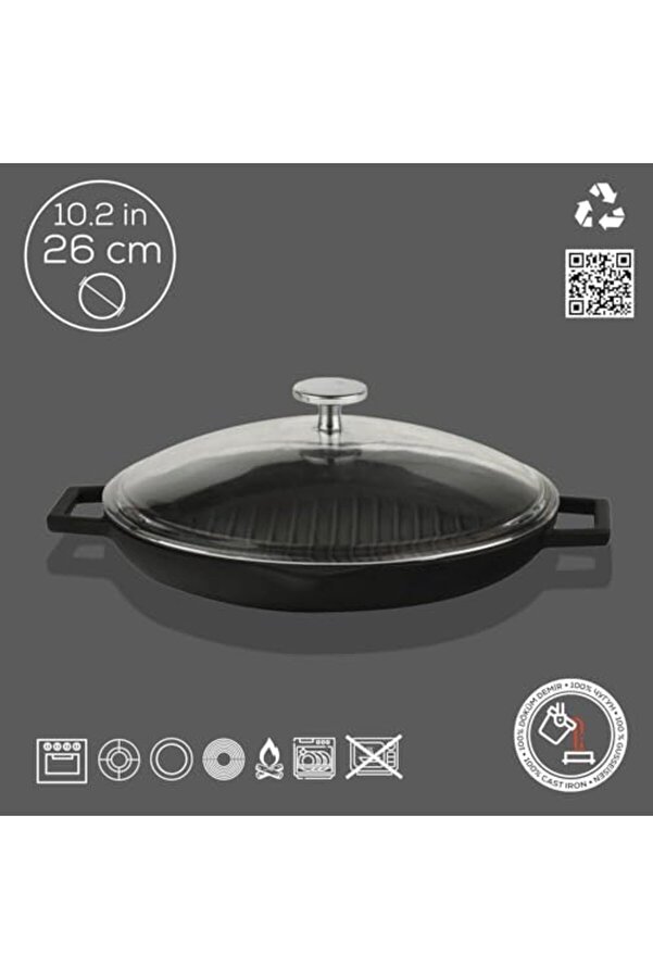 Modashi̇ne Döküm Tva Cam Kapaklı, 26 Cm Modascope 1014773