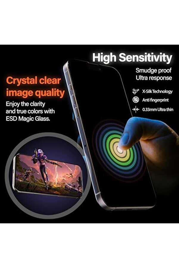 İphone 15 / İphone 16 Ekran Koruyucu - Hd Çözünürlük, Toz Bırakmayan Kolay Kurulum, 5D Si̇yah Çerçev