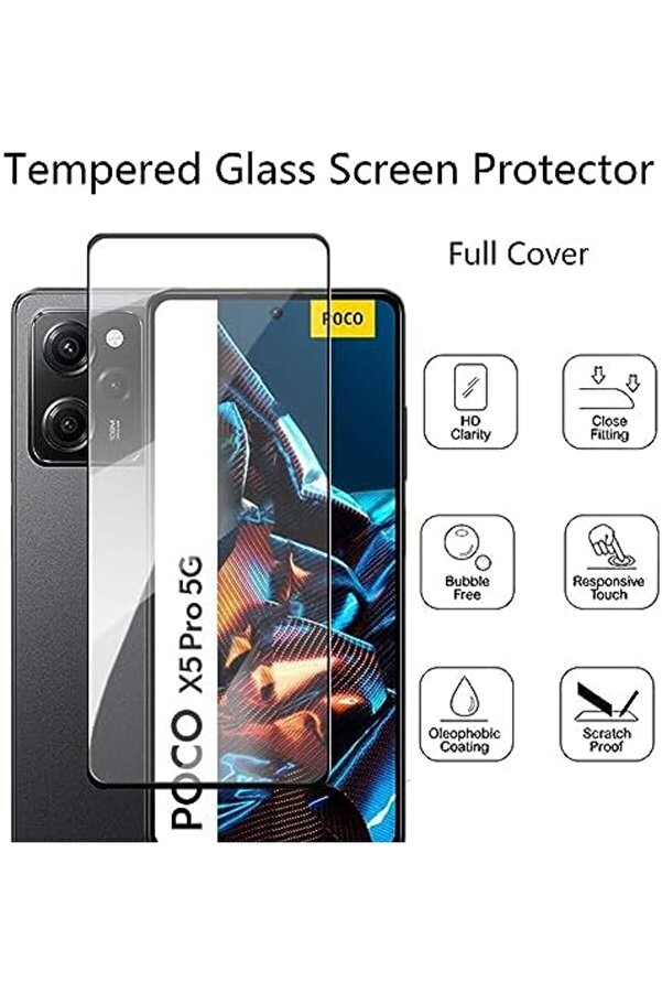 X5 Pro 5G İle Uyumlu Ekran Temperli̇ 5D Çerçeveli̇ Full Cam Tempered Glass X5 Pro 5G İle Uyumlu Tam Ek