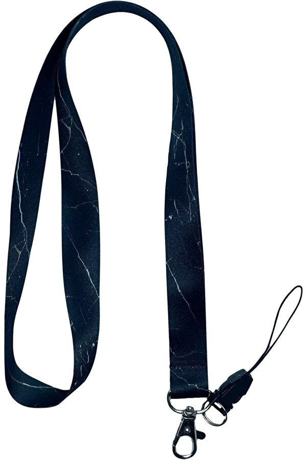 Si̇yah Mermer Boyun İpi̇ Telefon Askısı Lanyard 1014773
