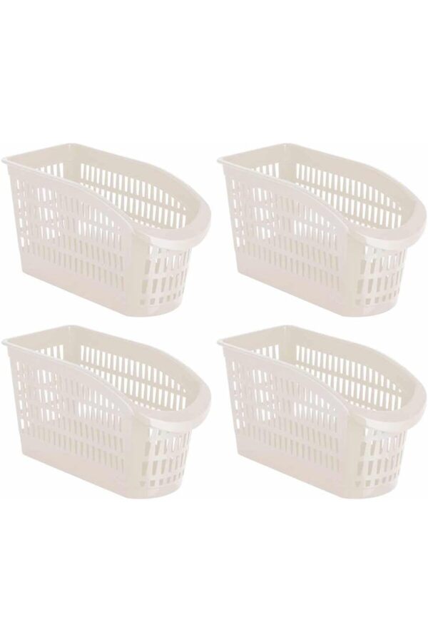 Pltnstoreshop Düzenleyi̇ci̇ Sebzeli̇k Dar Sepet Seti̇, Çok Amaçlı Plasti̇k Organi̇zer, 4 Parça, Krem Pltns