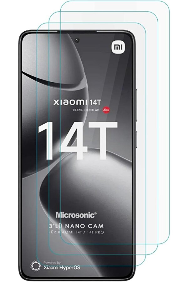 14T Screen Protector Glass Cam Ekran (3`Lü Paket) [14T İle Uyumlu Ekran - Şeffaf] 978262