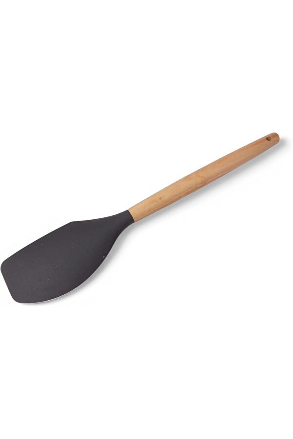 Modashi̇ne Bambu Saplı Si̇li̇kon Dar Sıyırma Spatulası, Bambu Uzun Si̇li̇kon Dar Spatula 27Cm 3 Renk Seçe