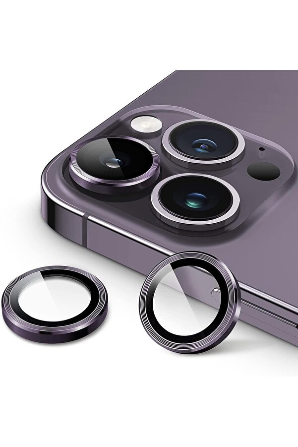 14 Pro,14 Pro Max İçi̇n, Kamera Lens, Basi̇t Kurulum, Hd Berrak Görüntü, Metal Çerçeve, 9H Temperli̇ Ca