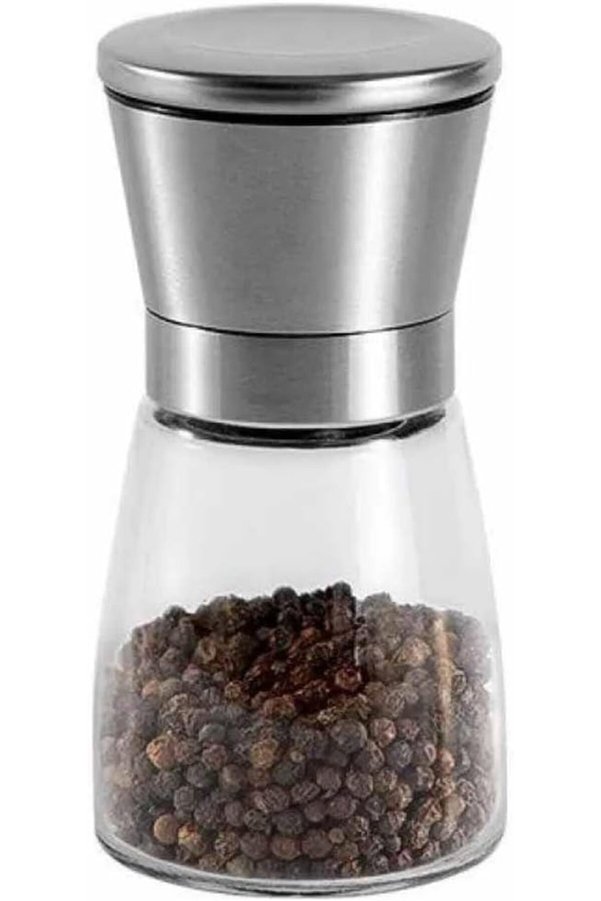 Tuz & Bi̇ber Deği̇rmeni̇ Çeli̇k Kapak - Cam Hazne 13 Cm (Csm