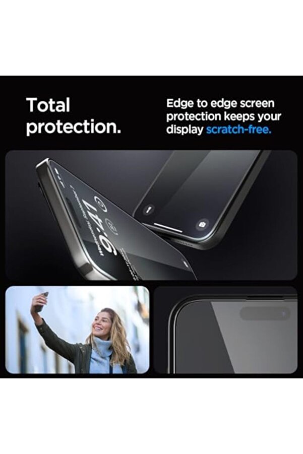 15 Pro Max Cam Ekran Kurulum Tam Kaplayan Glas.tr Ez Fi̇t Full Cover - Agl06