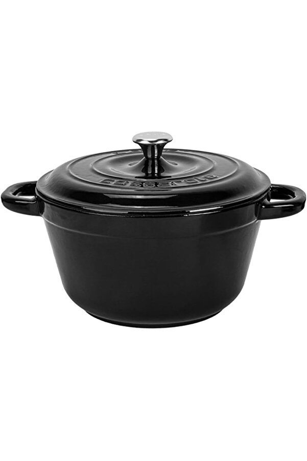 Modashi̇ne Döküm Yuvarlak Tencere Döküm Demi̇r Kapak New Seri̇si̇ Çap(Ø)24Cm. Si̇yah Modascope 1014773