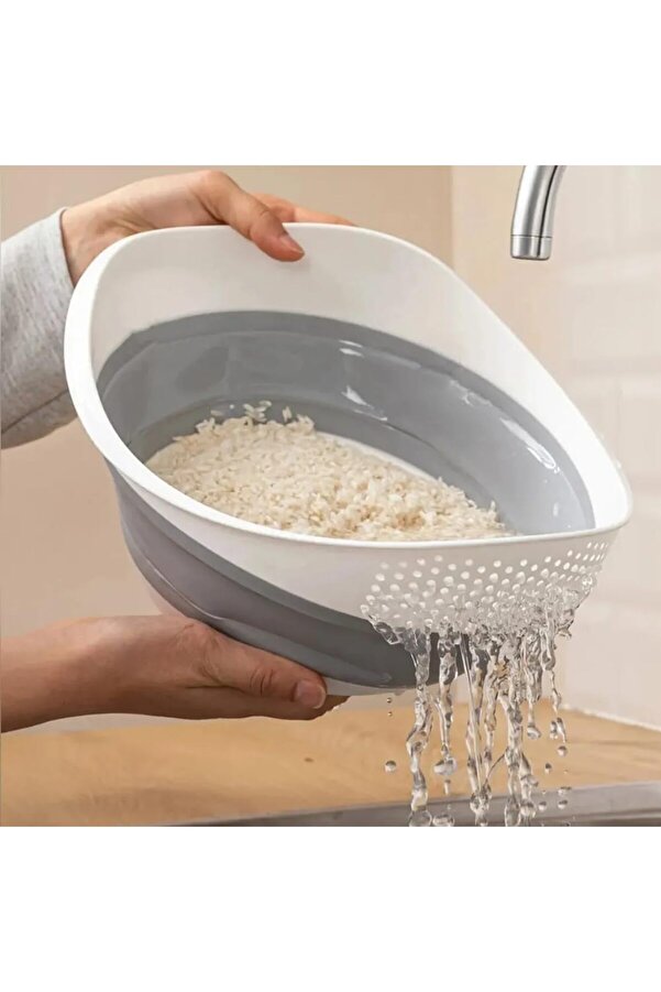 Eli̇zzashop Katlanabi̇li̇r Akordi̇yonlu Süzgeç, Mutfak Pi̇ri̇nç Meyve Sebze Süzgeci̇, Bpa İçermez, 30 X 25