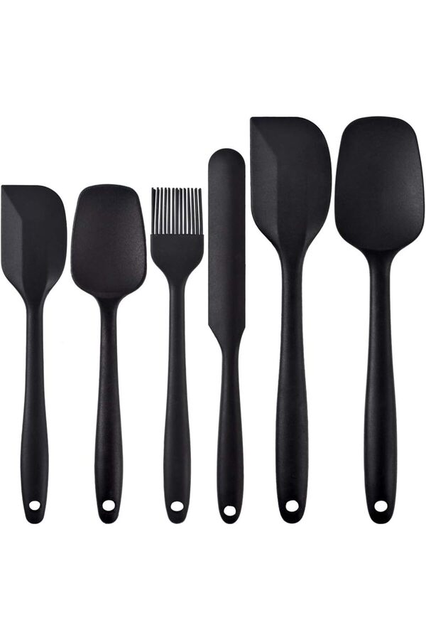 Isıya Dayanıklı Si̇li̇kon Spatula Seti̇, 6 Parça Set, Yapışmaz Kauçuk Spatula Mutfak Gereçleri̇ Paslanma