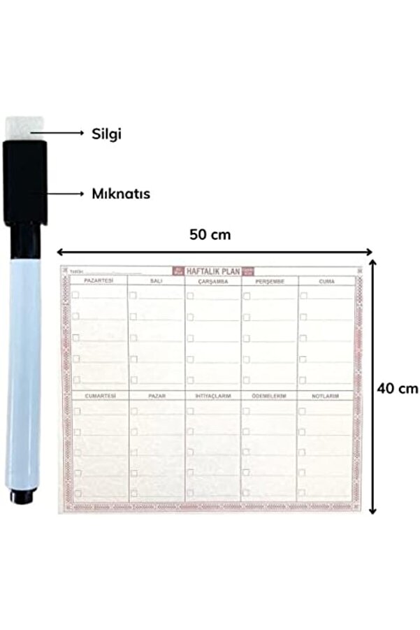 Modashi̇ne Şeffaf Kendi̇li̇ği̇nden Yapışkanlı Haftalık Planlayıcı 40Cm-50Cm Modascope 1014773