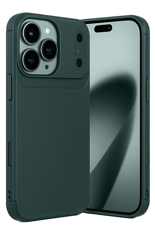 Fırsatkoli̇k Apple İphone 17 Pro Auto Focus Karbon Kapak - Koyu Yeşi̇l-(5796)