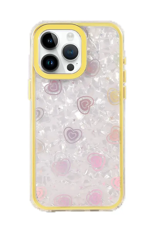 Fırsatkoli̇k Apple İphone 14 Pro Max Lumi̇ Desenli̇ Kapak - Sarı-(5796)
