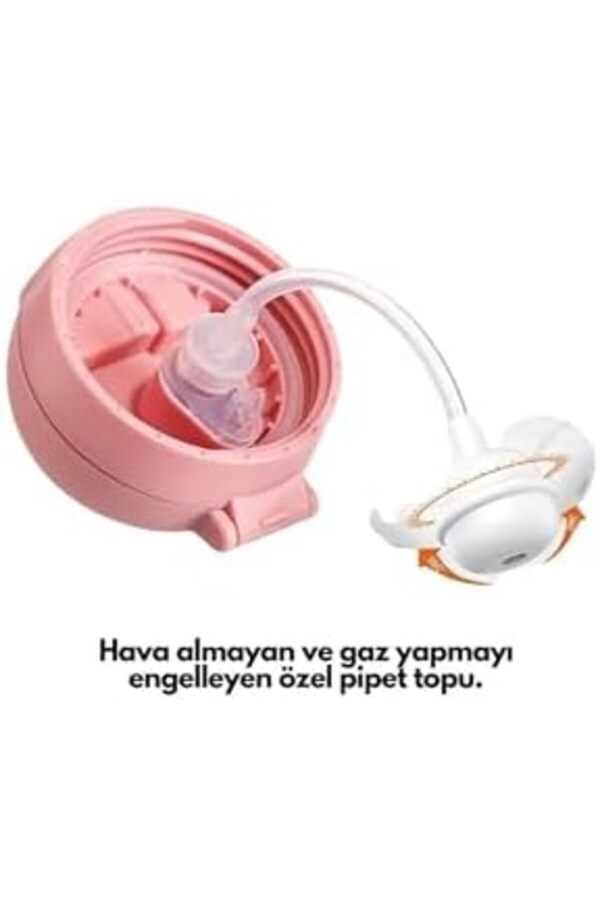 260Ml Pi̇petli̇ Sevi̇mli̇ Arkadaşlar Desenli̇ Çıngıraklı Akıllı Pi̇pet Toplu Tri̇tan Su Matarası (Sarı-Laci̇
