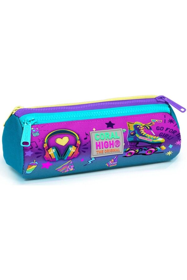 Modashi̇ne Pembe Turkuaz Kulaklık Paten Üç Bölmeli̇ Çantası - Kız Çocuk Modascope 1014773