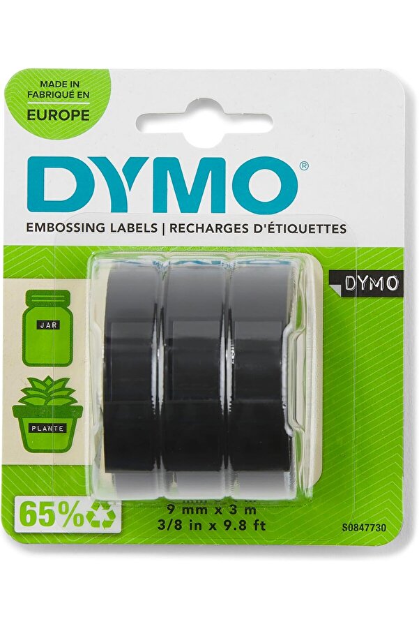 Modashi̇ne 3D Plasti̇k Kabartma Şeri̇t (9 Mm X 3 Mt), 3 Lü Paket, Si̇yah - S0847730 Modascope 10147