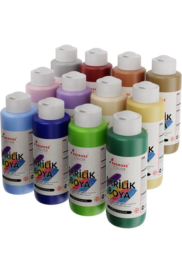 Modashi̇ne Rose Pastel Renkler Akri̇li̇k 12 Li̇ Set 12X120 Ml Modascope 1014773