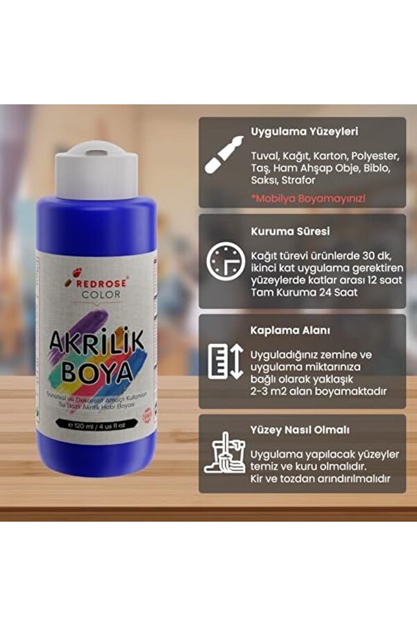 Modashi̇ne Rose Mavi̇ Akri̇li̇k 120 Ml Modascope 1014773