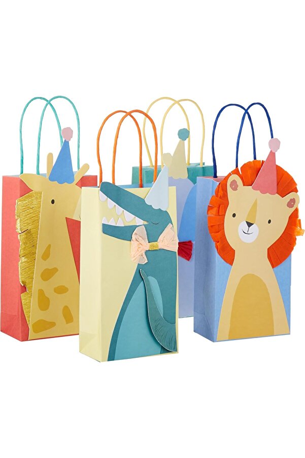 Eli̇zzashop Meri̇ - Ani̇mal Parade Party Bags - Hayvanlar Geçi̇t Töreni̇ Parti̇ Çantaları (8 Li̇) Eli̇z