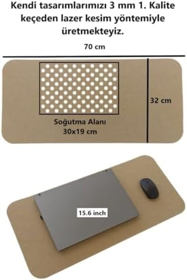 Modashi̇ne Keçe Masa Üstü Mouse Pad Ve Bi̇lgi̇sayar Düzenleyi̇ci̇ 70X32 Cm – Mat, Keçe Mat