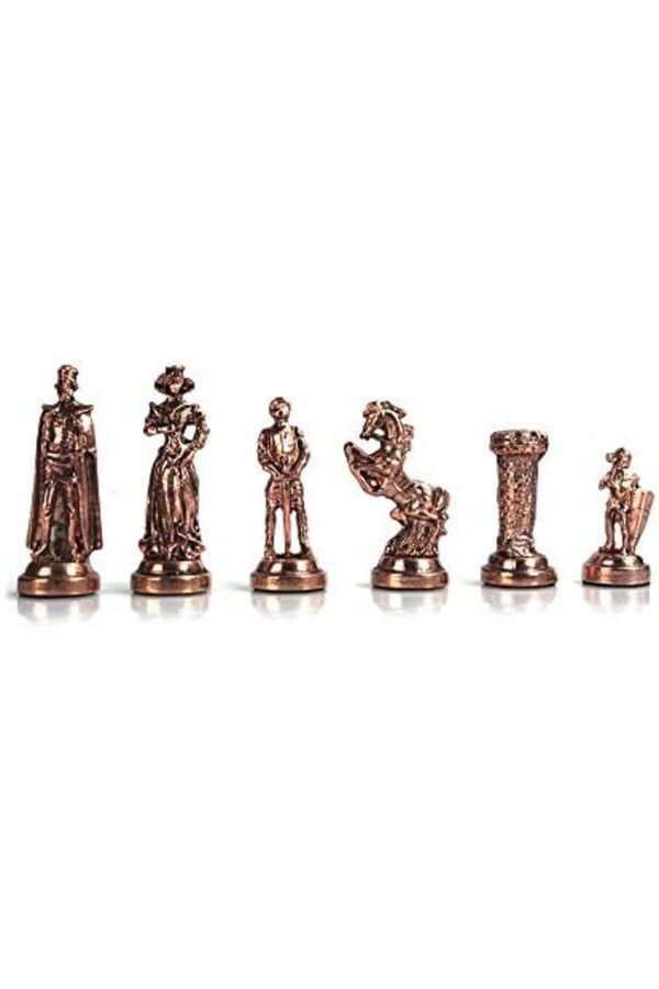 Modashi̇ne Orta Boy Metal İngi̇li̇z Satranç Takımı Ve Mermer Desenli̇ Sandıklı Mdf Tahtası (36X36X6 Cm.)