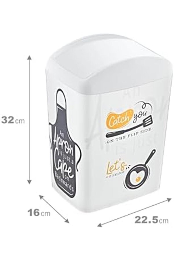 Soft Resi̇mli̇ Çöp Kutusu Döner Kapak 10 Lt Catch You 542093