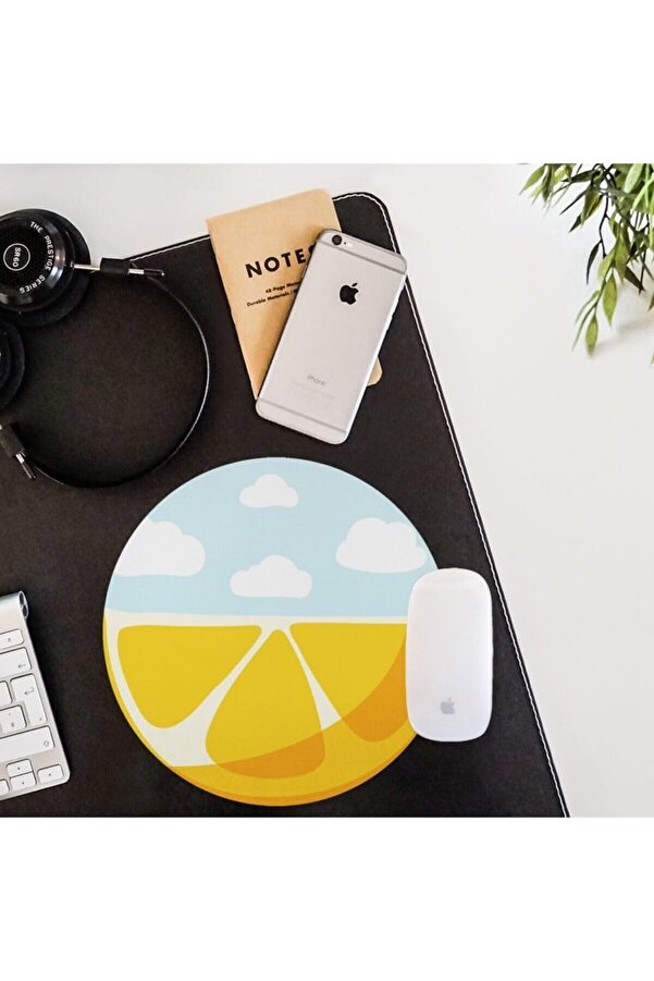 Modashi̇ne Desenli̇ Yuvarlak Mousepad - Mouse Pad - Fare Altlığı Modascope 1014773