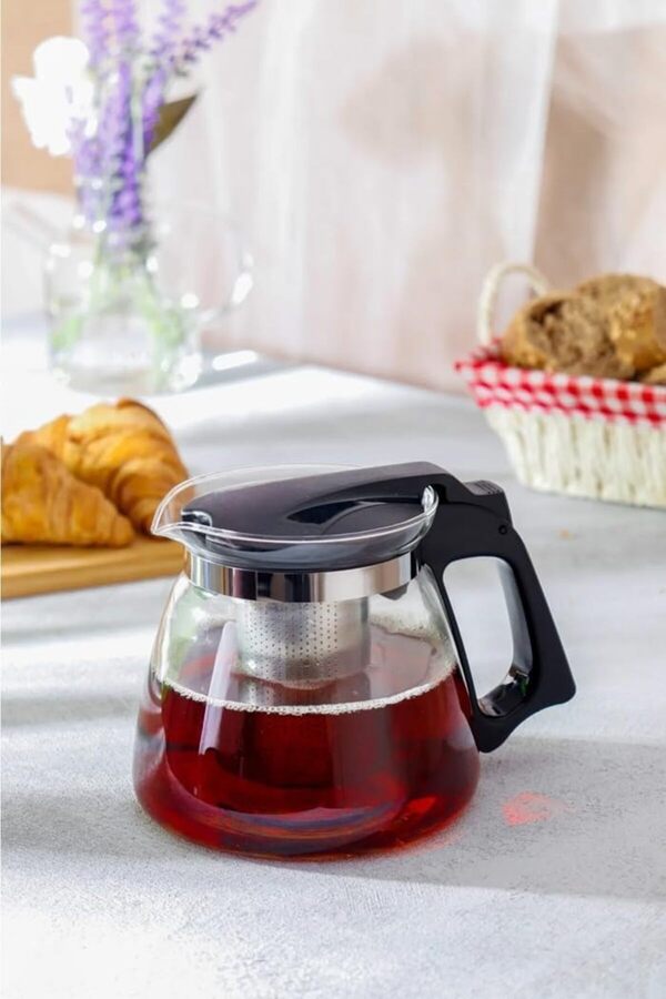 Shopverse Dayanıklı Borosi̇li̇kat Cam Demli̇k, Kendi̇nden Süzgeçli̇, Şık Tasarım (1500 Ml) Trendfli̇ck 101