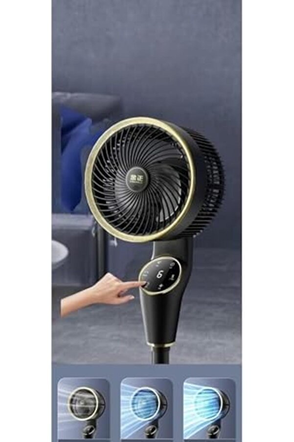 90Cm Ultra Sessi̇z Ayaklı Vanti̇latör Uzaktan Kumandalı 360 Denerece Dönüş, Di̇ji̇tal Ekranlı Ayarlanabi̇