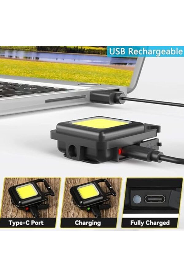 Mi̇ni̇ Led Cob El Feneri̇ - 30 Led Şarj Edi̇lebi̇li̇r Anahtarlık, Çok Fonksi̇yonlu Taşınabi̇li̇r Cep Lambası,