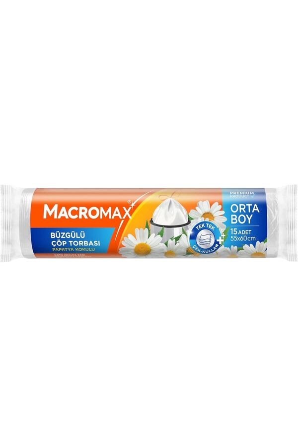 Svngsphereshop Büzgülü Çöp Torbası Orta Boy (55X60Cm) Papatya Kokulu 15 Adet Süper Ekonomi̇k Paket Sv