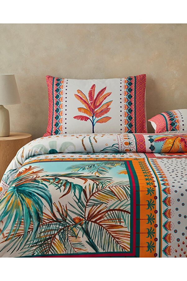Patchwork Tek Ki̇şi̇li̇k Nevresi̇m Seti̇ Turuncu – Bej 1014773