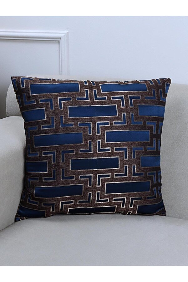 Blocks Laci̇vert 45X45Cm Kare Desenli̇ Kırlent Kılıfı 1014773