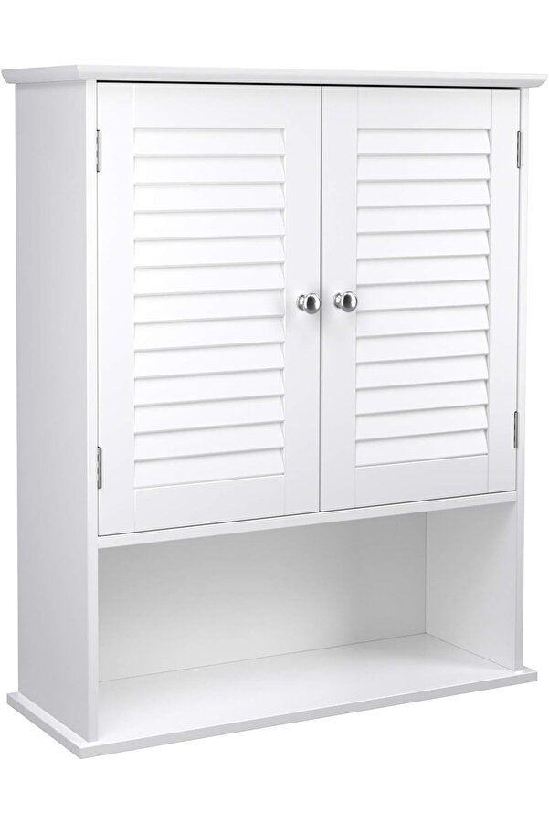 Shpsell Dolabı, Dolap, Ayarlanabi̇li̇r Raflı Ecza Dolabı, Lamel Kapılar Ve Açık Raf, 20 X 60 X 70 Cm,