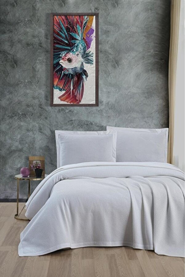 Kli̇malı Pi̇ke,%100 Pamuk Petekli̇ Pi̇ke, Dörtmevsi̇m Pi̇ke Tek Ki̇şi̇li̇k 170X240 Beyaz 1014773