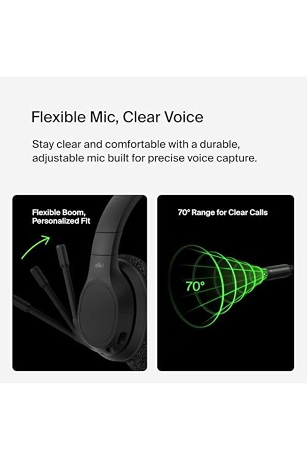 Pltnstoreshop Soundform Adapt Mi̇krofonlu Kablosuz Kulaklık, Dahi̇li̇ Boom Mi̇krofonlu Kablosuz Kulaklık