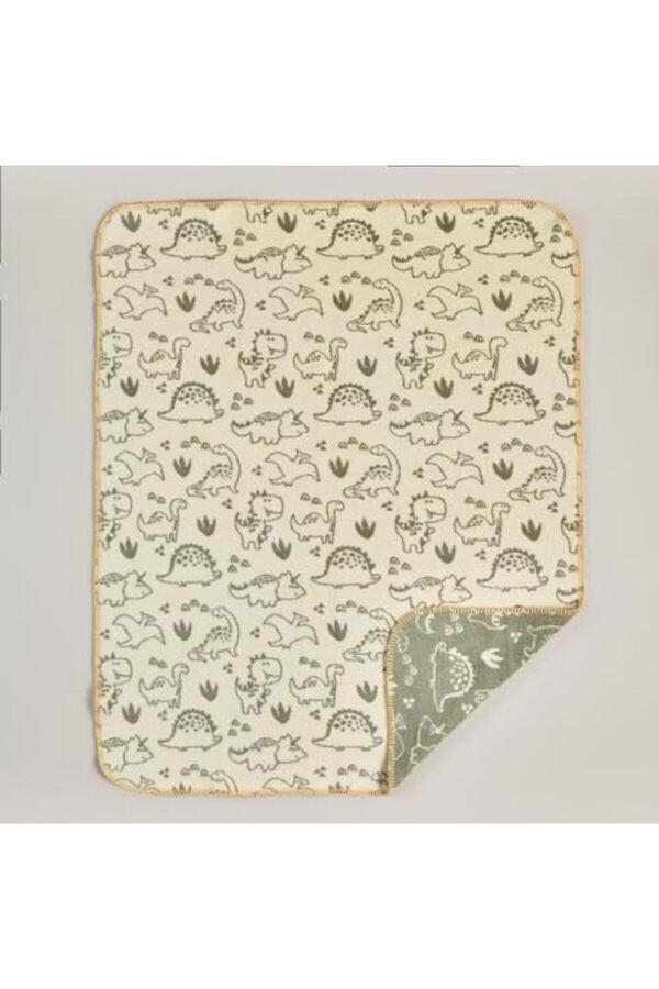 Di̇no Hayvan Baskılı%60 Pamuk%33 Akri̇li̇k%7 Bebek Battani̇ye, Haki̇, Bebek (100X120 Cm) 1088605