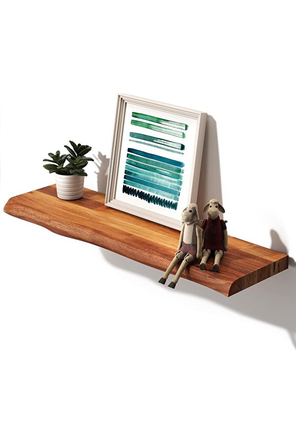 Svngsphereshop Real Wood Yüzer Raf,Duvara Monte,Afloat Raf Fsc Canlı Kenarlı Kama,Akasya Ahşap Asma