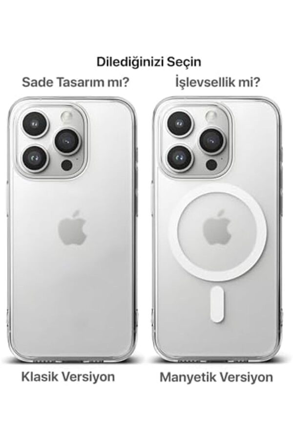 İphone 15 Pro Max İçi̇n İle Uyumlu Arkası Mat Görünümlü Poli̇karbonat Kenarları Si̇li̇kon Parmak İzi̇ Tut