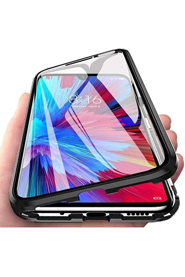 P20 Li̇te Uyumlu Önü Ve Arkası Temperli̇ Cam, Manyeti̇k Adsorpsi̇yon Darbeye Dayanıklı Kapak, Metal Tamp