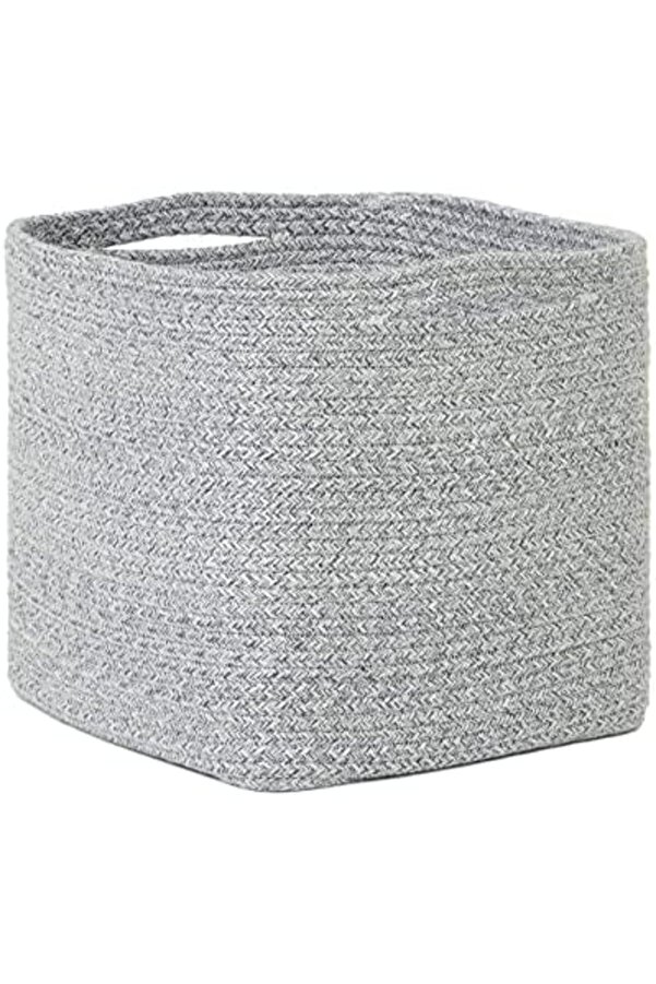 Texti̇le Gri̇ Kırçıllı Pamuklu Sepet 30 X 30 X 30 Cm 1014773