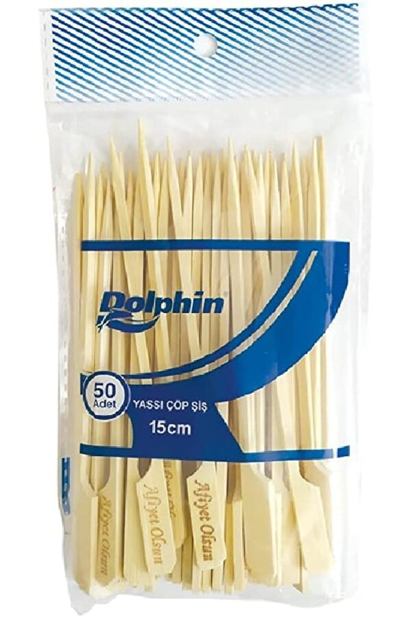 Modashi̇ne Yassı Çöp Şi̇ş 20Cm 50Li̇ Natürel Modascope 1014773